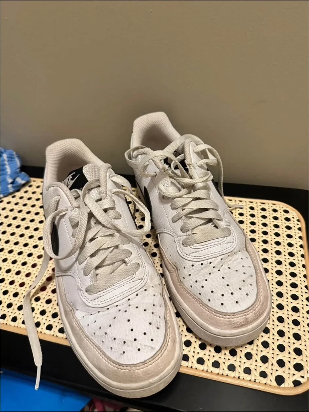 Nike White Sneakers with Black Swoosh